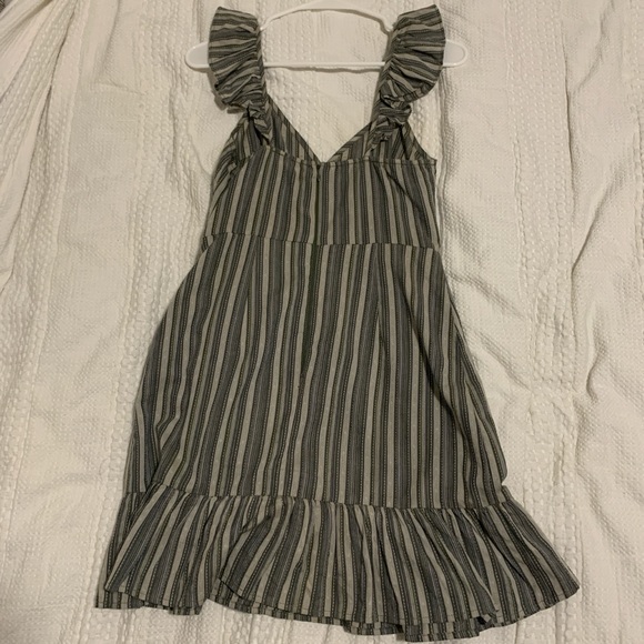Green striped ruffle mini dress, Altar’d State, size S - Picture 4 of 5